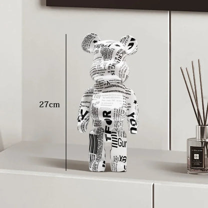 27cm - Graffiti Bear Resin Statue/Ornaments, Bear Decor