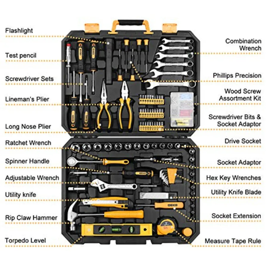 208-Piece - GENERAL HOUSEHOLD TYPE HAND TOOLS SET
