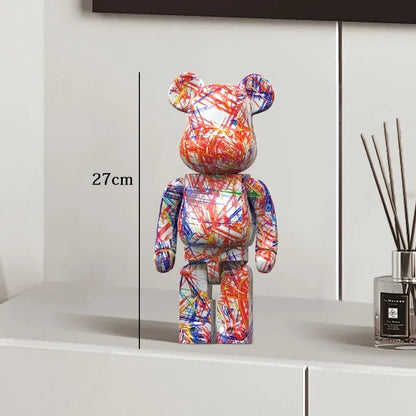 27cm - Graffiti Bear Resin Statue/Ornaments, Bear Decor