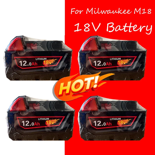 18V, 12.0Ah -M18-HB3 Replacement Battery High Energy for  Original Milwaukee M12-18FC Charger 48-11-1815