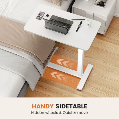 OVERBED BEDSIDE SOFA TABLE W/HIDDEN WHEELS & ADJUSTABLE HEIGHT