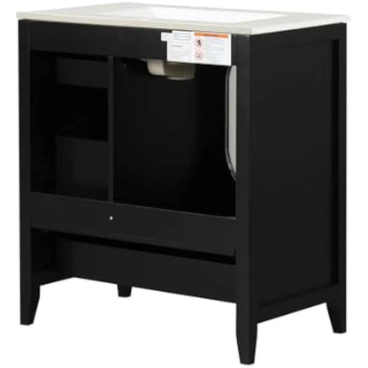 30in - SOLID WOOD SINGLE SINK BATHROOM VANITY CABINET