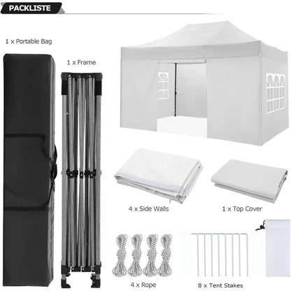 10-Foot by 15-Foot - Waterproof Heavy-Duty Outdoor Party Tent W/Sidewalls