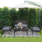 4pcs - PE RATTAN/WICKER METAL FRAME PATIO FURNITURE SET