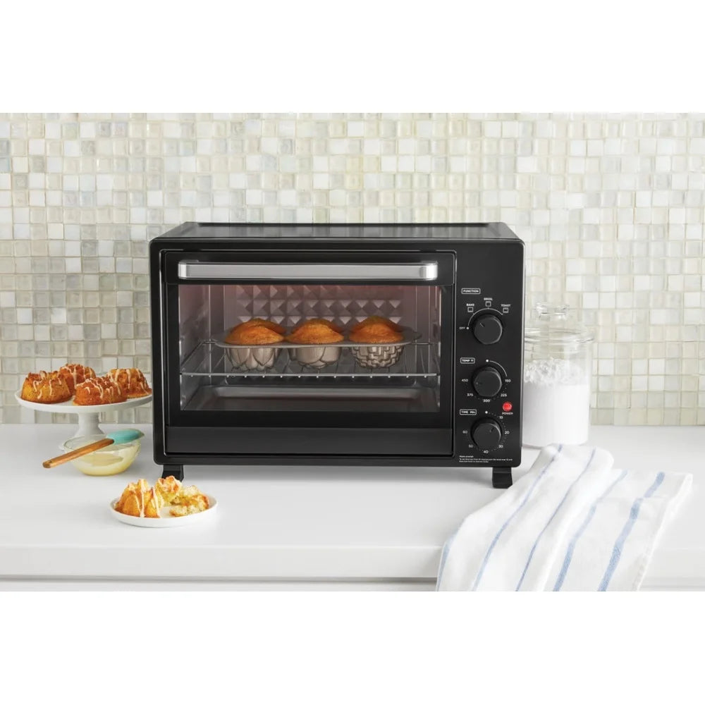 34QT, 1500W - 6-SLICE FAMILY SIZE TOASTER OVEN W/ADJUSTABLE TEMPERATURE