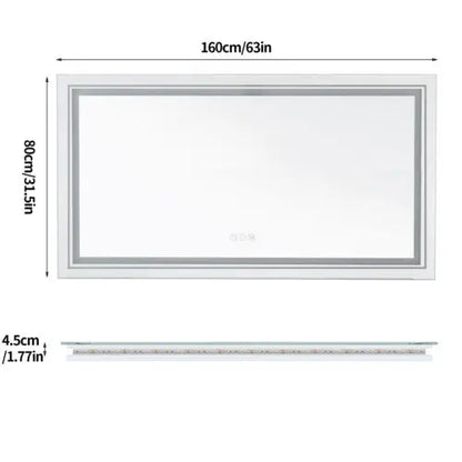 JUMBO-LARGE ILLUMINATED FRONT & BACKLIT LIGHTS VANITY MIRROR