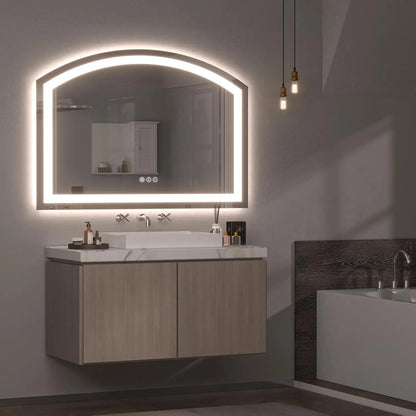 36in X 28in - BEAUTIFUL FAN SHAPED LED FRONT LIT MIRROR