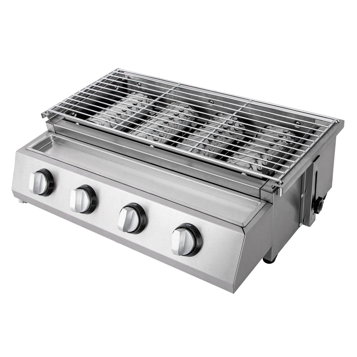 4-BURNER - STAINLESS STEEL SMOKELESS BARBECUE GRILL ROASTER