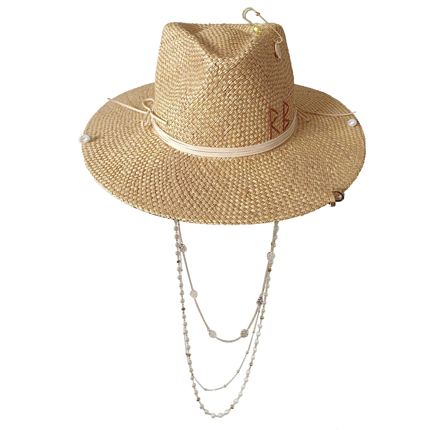 Beach Hat Punk Pearl Chain Crown Sun Hat