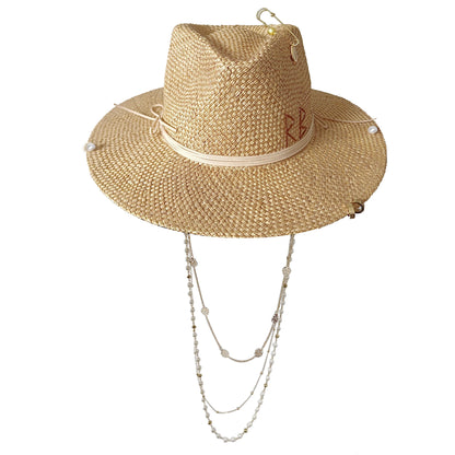Beach Hat Punk Pearl Chain Crown Sun Hat