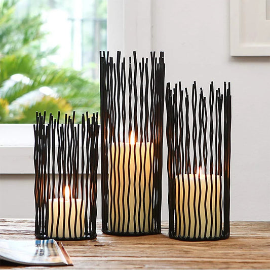 3pcs - 8in/10in/12in - METAL WIRE WILLOW CANDLE HOLDERS HOME DECOR
