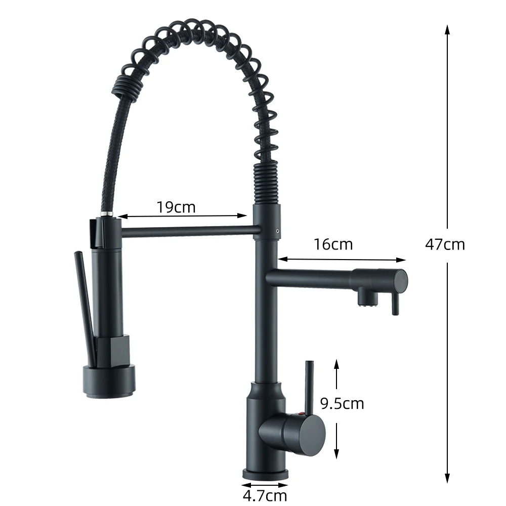PULL-DOWN CRANE STYLE SPRING KITCHEN SINK FAUCET