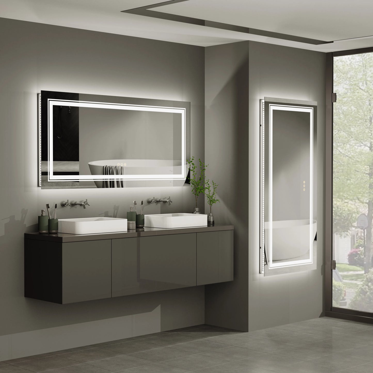48 inches X 24 inches - LED LIGHTED VANITY MIRROR W/MEMORY, ANTI-FOG