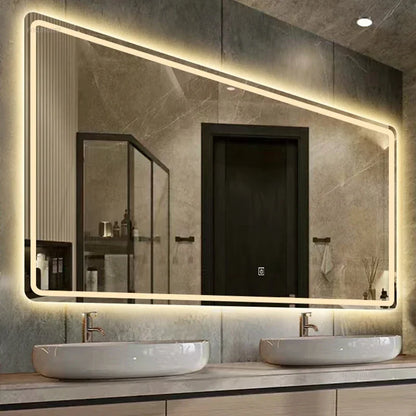 LED LIT - LUXURY WALL-MOUNTED TOUCH SCREEN BATHROOM MIRROR