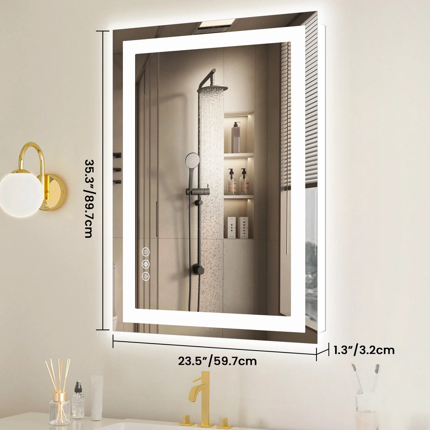 36in x  24in - LED FRONT & BACK LIT BATHROOM VANITY MIRROR