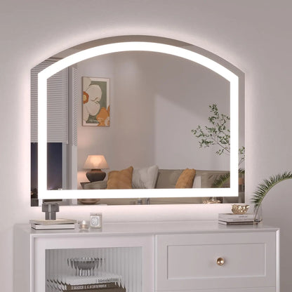 36in X 28in - BEAUTIFUL FAN SHAPED LED FRONT LIT MIRROR
