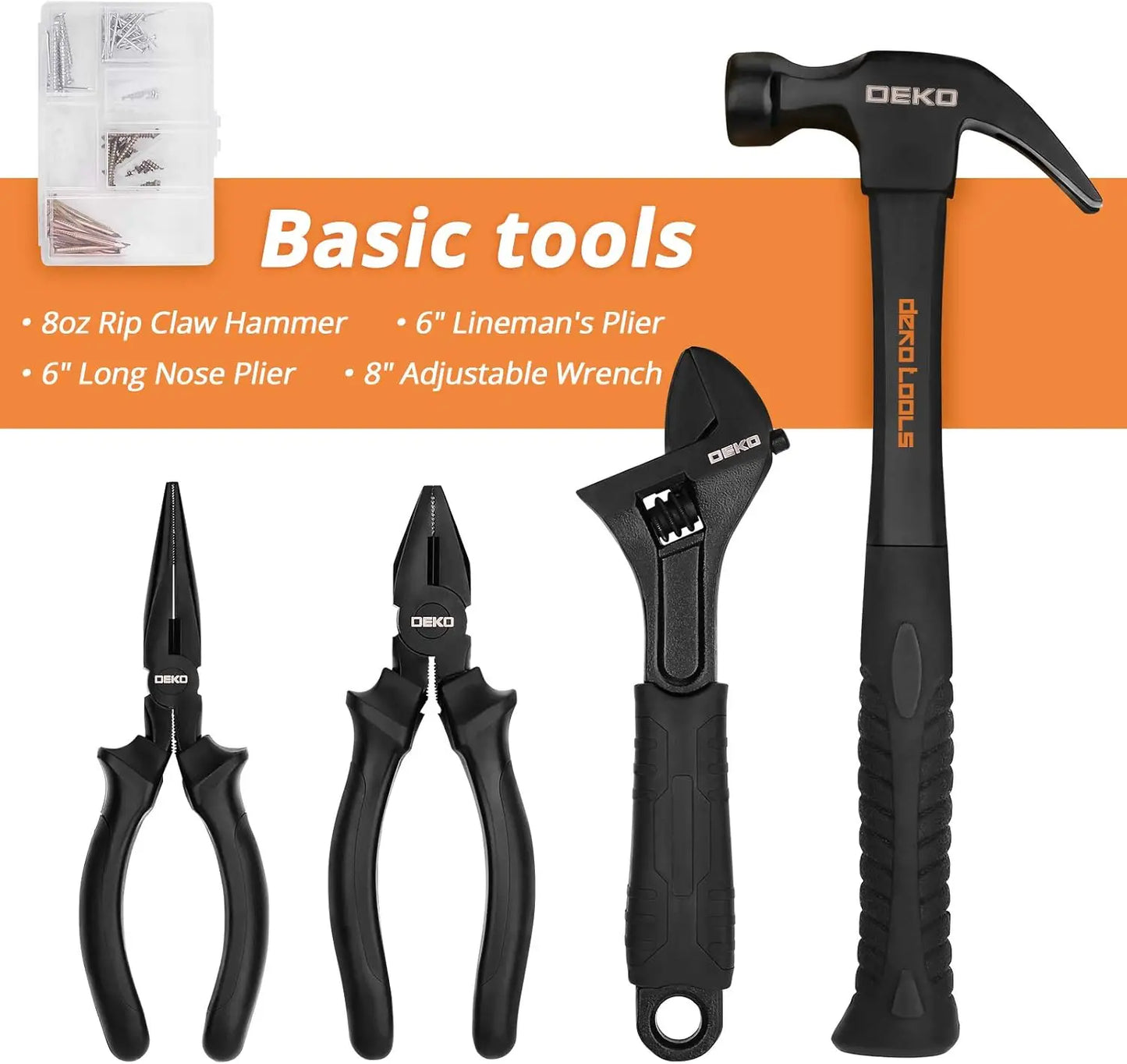 218-Piece - PROFESSIONAL GENERAL HOUSEHOLD HAND TOOL KIT