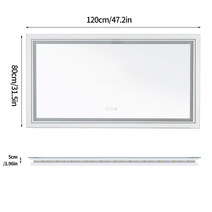 JUMBO-LARGE ILLUMINATED FRONT & BACKLIT LIGHTS VANITY MIRROR