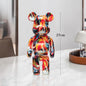 27cm - PAINTED GRAFFITI BEAR RESIN DESKTOP STATUE/ORNAMENTS
