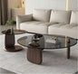 20"/31.5"/35.5", SET OF 2 - ROUND RUSTIC ACCENT LOW COFFEE NESTING TABLES