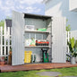 51.96in x 74.8in x 28.34in - RESIN OUTDOOR STORAGE SHED W/METAL SHELF & FLOOR KIT
