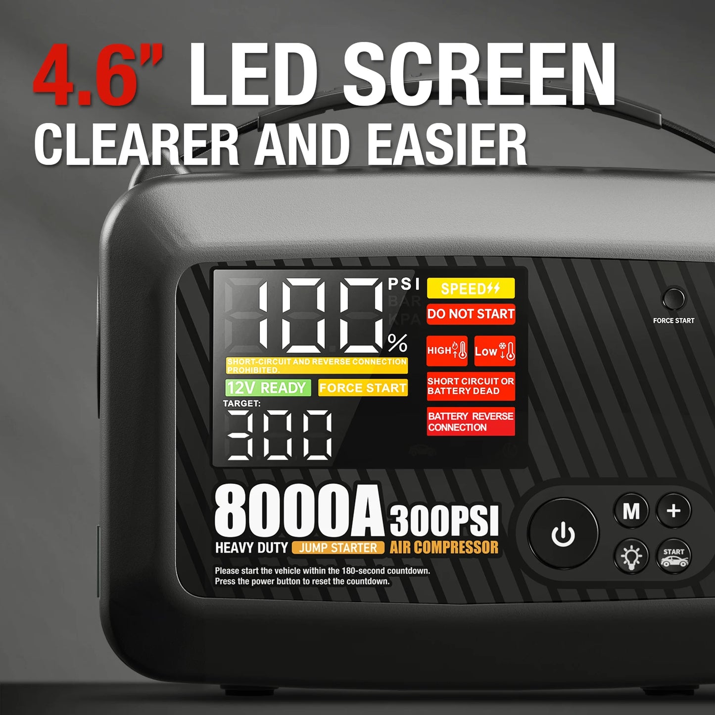 12V, 8000A - PROFESSIONAL HEAVY-DUTY CAR JUMP STARTER/CHARGER
