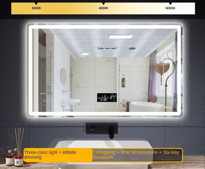 LED LIT - LUXURY WALL-MOUNTED TOUCH SCREEN BATHROOM MIRROR