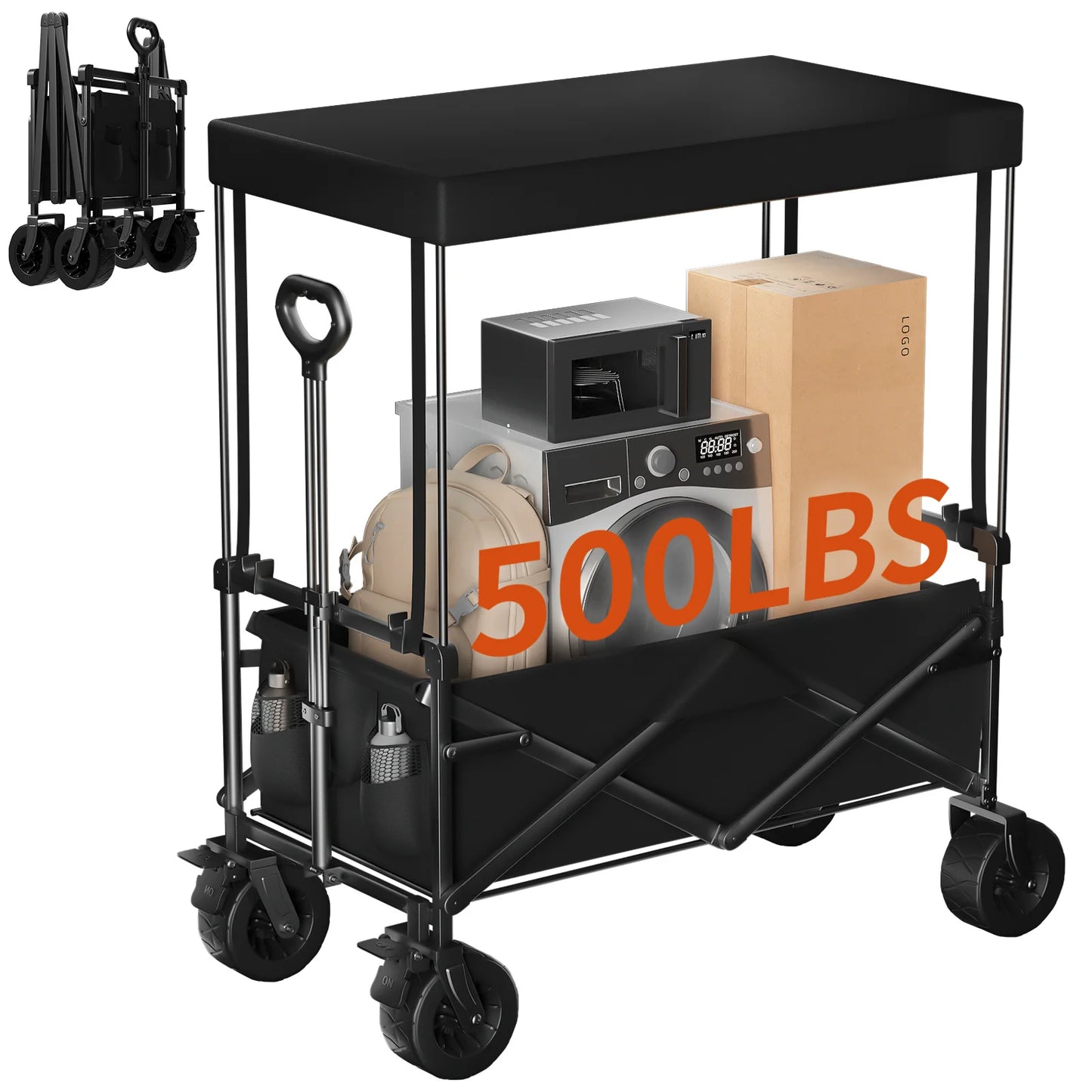 DOUBLE LAYER PORTABLE ROTATING WHEEL CAMPING/UTILITY CART