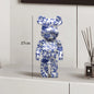27cm - PAINTED GRAFFITI BEAR RESIN DESKTOP STATUE/ORNAMENTS