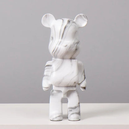 27cm - PAINTED GRAFFITI BEAR RESIN DESKTOP STATUE/ORNAMENTS
