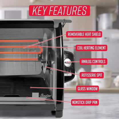 LARGE CAPACITY ROTISSERIE OVEN-COOKING FUNCTIONS W/3 COOKING FUNCTIONS
