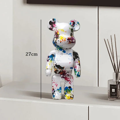 27cm - Graffiti Bear Resin Statue/Ornaments, Bear Decor
