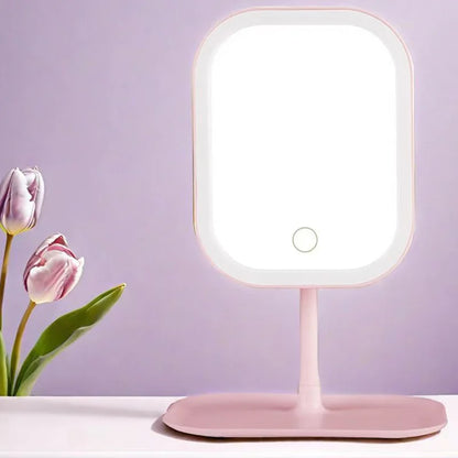 3-COLOR LED LIGHT DESKTOP VANITY MAKEUP MIRROR