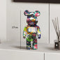 27cm - PAINTED GRAFFITI BEAR RESIN DESKTOP STATUE/ORNAMENTS