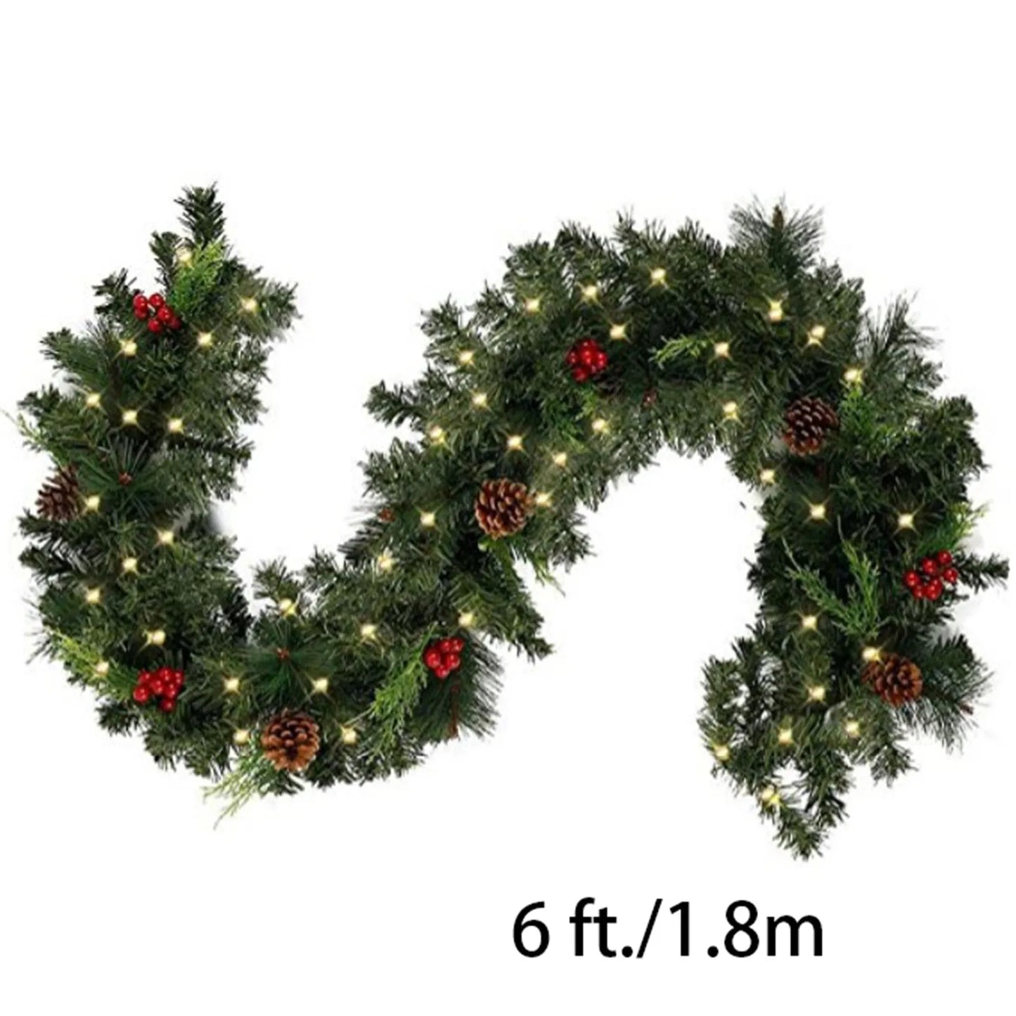 10ft - ARTIFICIAL CHRISTMAS GREEN GARLAND WREATH DECORATION