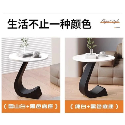 LUXURY SINTERED STONE ROUND SIDE ACCENT TABLE