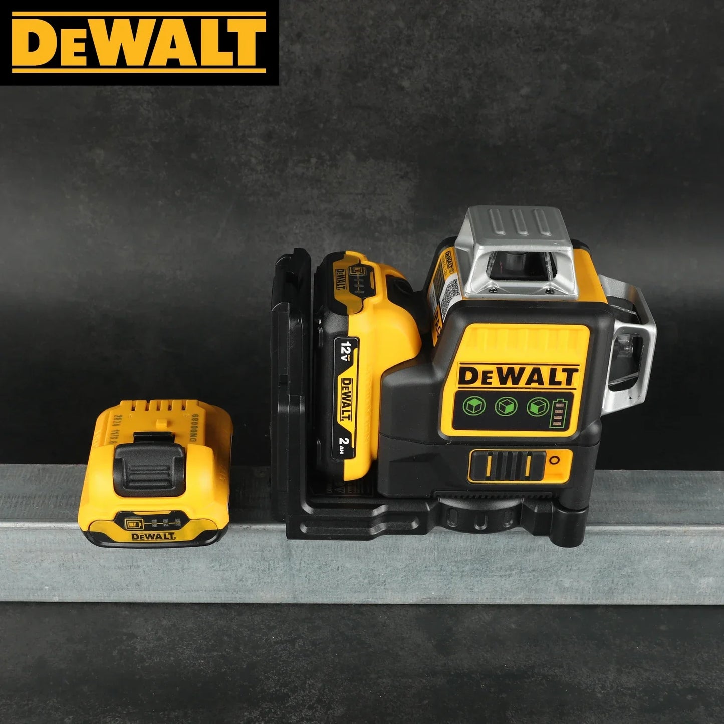 12V - DEWALT DW089LG INDOOR/OUTDOOR 12-LINES LASER LEVEL 3-SIDES VERTICAL 360-DEGREES