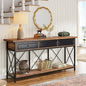 34.65in x 70.86in - EXTRA LONG FARMHOUSE STYLE CONSOLE TABLE, W/3-DRAWERS