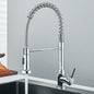 Black Flexible Kitchen Faucet Pull Down Spring Nozzle