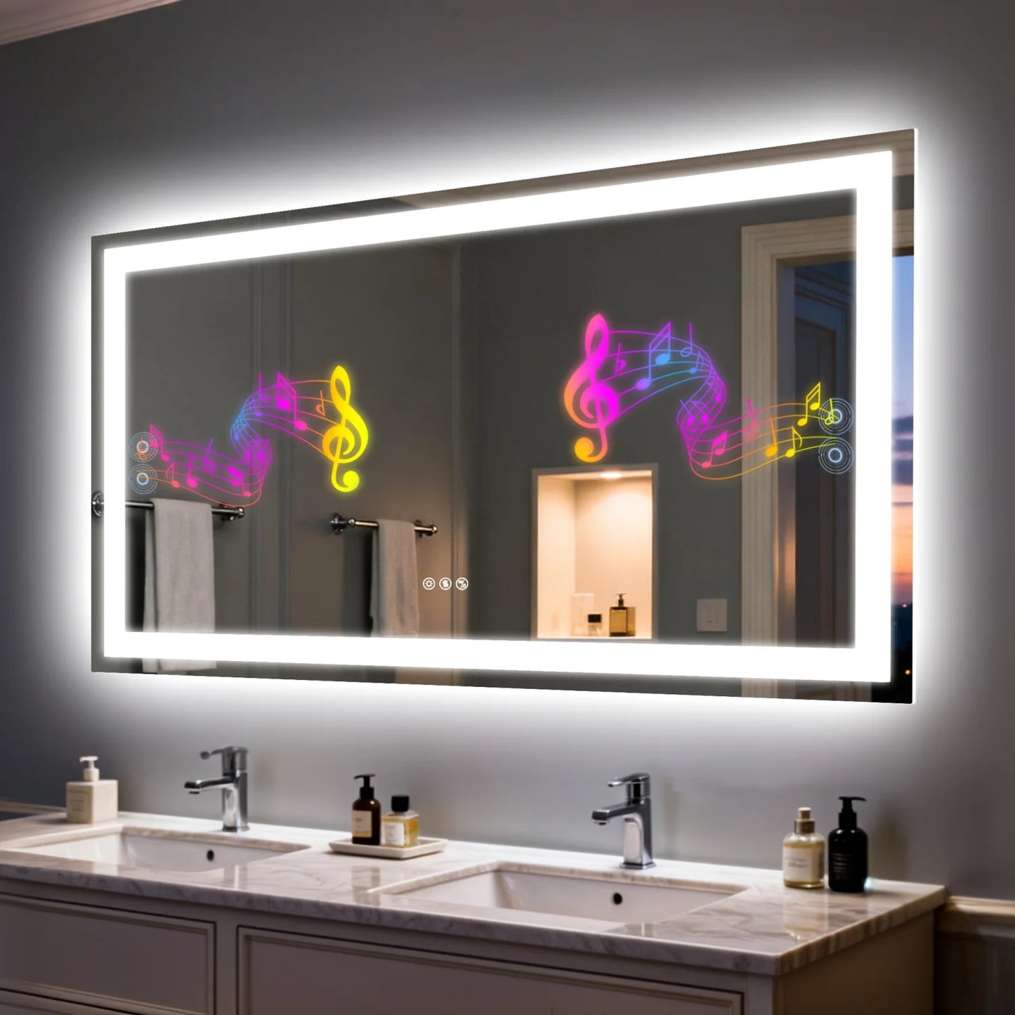 19.68-Inches/23.62-Inches/39.37-Inches/47.24-Inches - LED Bathroom Make-Up Vanity Mirror W/Bluetooth Speaker