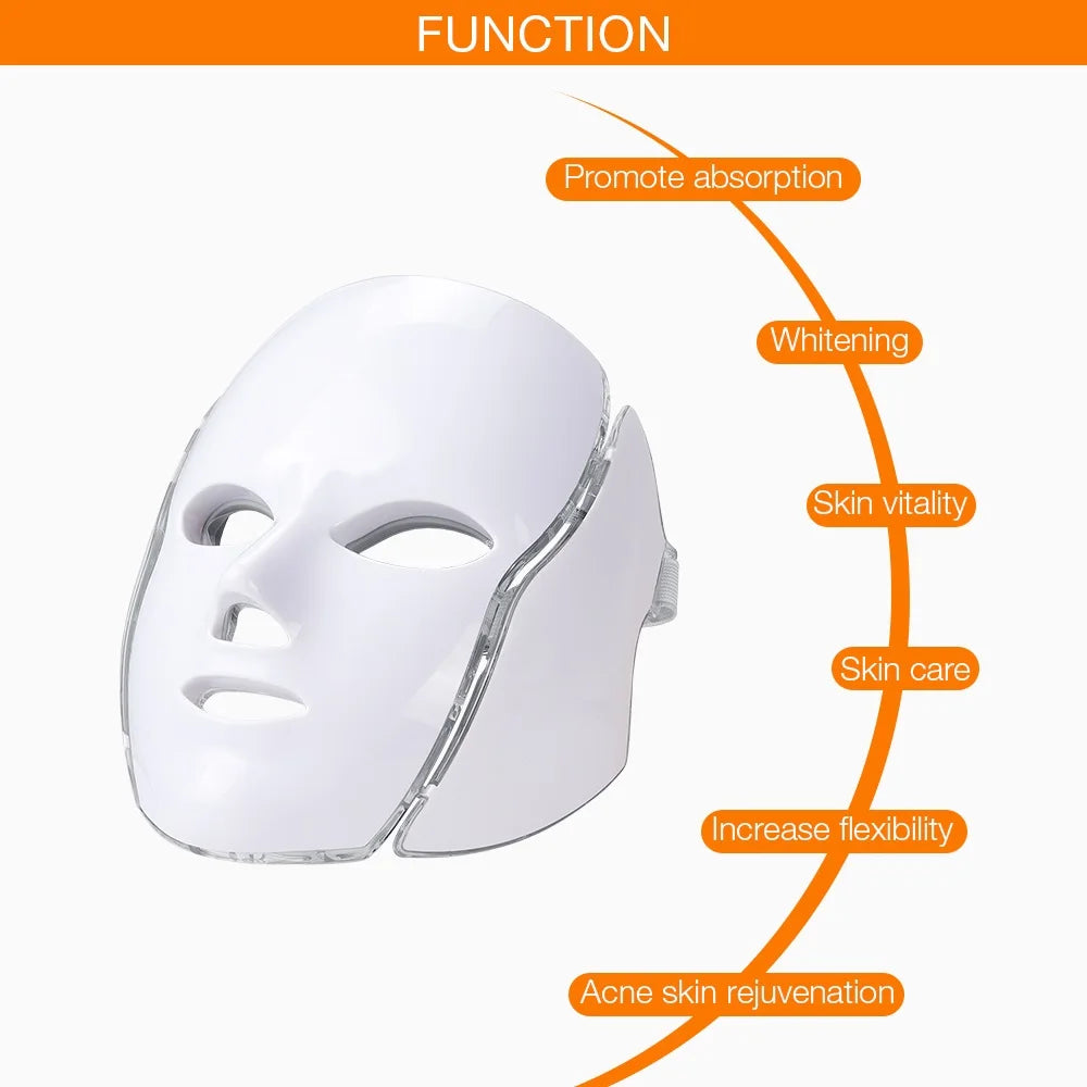 7-Colors Anti-Aging LED Face Neck Beauty Skin Care