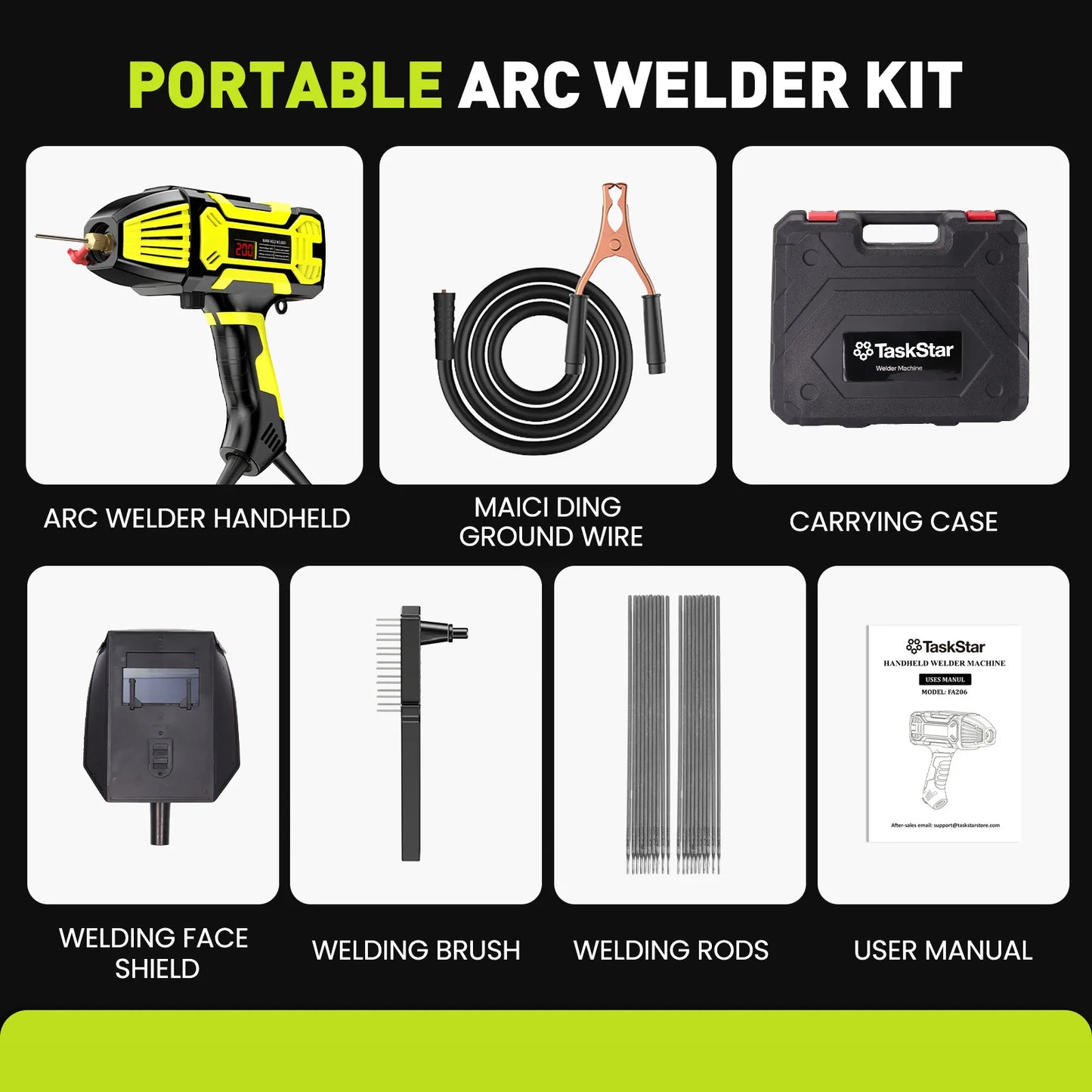 20-AMPS - 200-AMPS - HANDHELD PORTABLE IGBT INVERTER ARC WELDING MACHINE