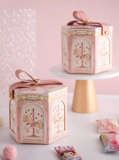 GIFT DISTRIBUTION BOX, CAROUSEL HORSES CANDY BO