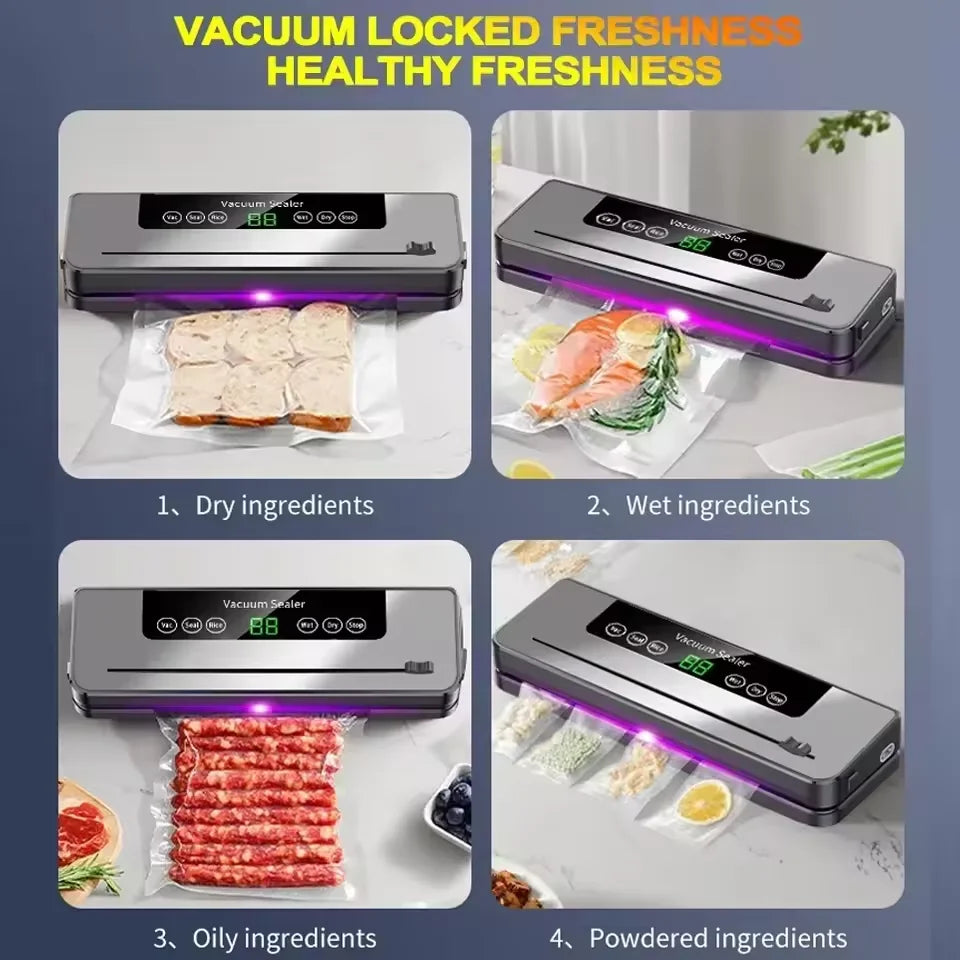 Electric Vacuum Sealer Built-in Cutter, Dry/Wet