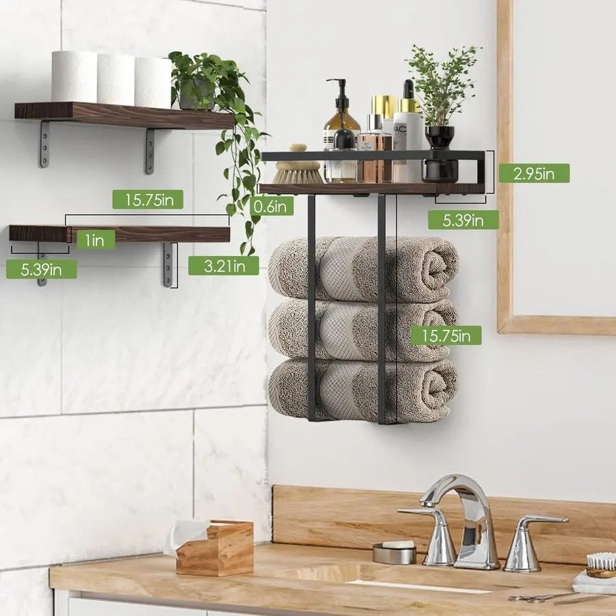 Wall Mounted Storage Racks, Bathroom Floating Shelves