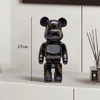 27cm - PAINTED GRAFFITI BEAR RESIN DESKTOP STATUE/ORNAMENTS