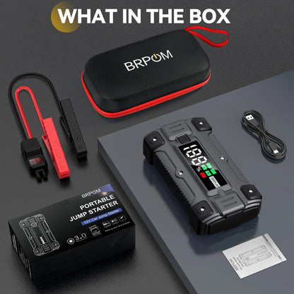 12V, 20,000 - 30,000mAh, 5000A - PORTABLE EMERGENCY POWER BANK JUMP STARTER