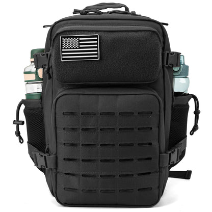 25L - TACTICAL OUTDOOR HIKING BACKPACK W/DUAL BOTTLE HOLDER