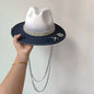 Beach Hat Punk Pearl Chain Crown Sun Hat