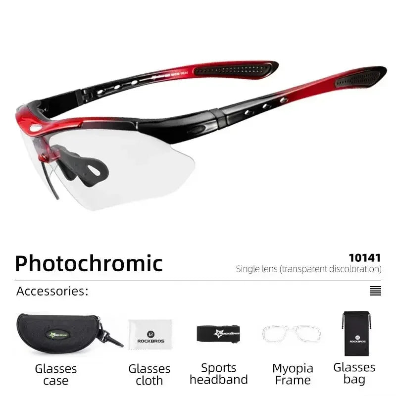 PHOTOCHROMIC UNISEX ROAD RACING CYCLING SUNGLASSES EYEWEAR